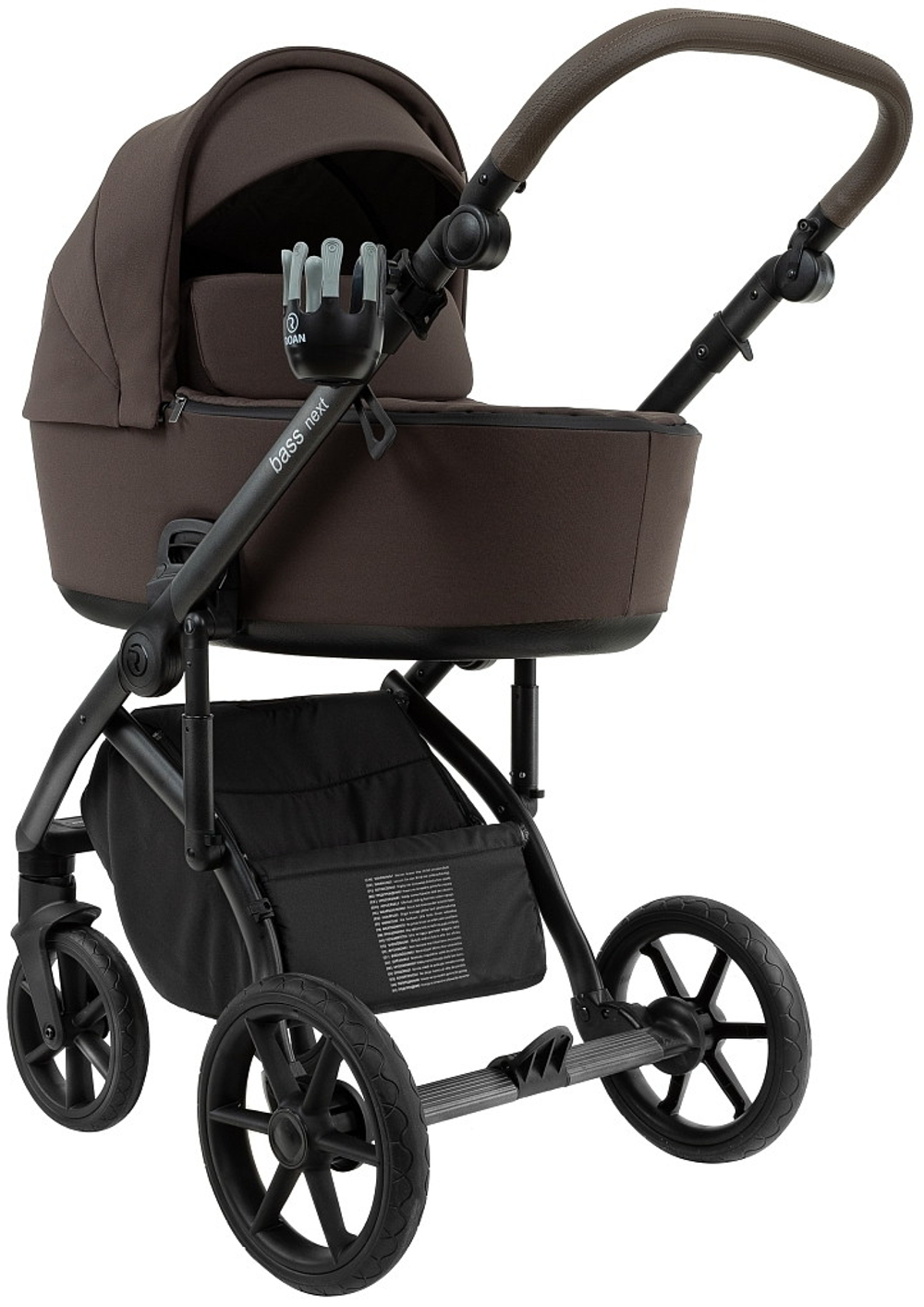 Детская коляска Roan Bass Next 2.0 3 в 1 с автокреслом Pituso Baesa Pro Black BSN/44/2 Turkish Coffe/Black/руч.Cappuccino