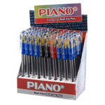 Ручка шариковая, масляная, Piano, 3 цвета чернил, серия "Gold", прозрачный корпус, 50 шт