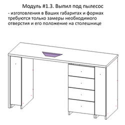 Модуль #1.1. Столешница, толщина 25 мм