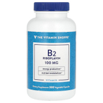 The Vitamin Shoppe, Витамин B2, рибофлавин, 100 мг, 300 растительных капсул