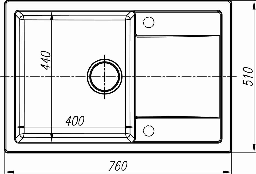 Схема кухонная мойка Dr. Gans Techno 760