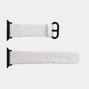 Ремешок для Apple Watch 40/41/42 mm из кожи страуса, белого цвета