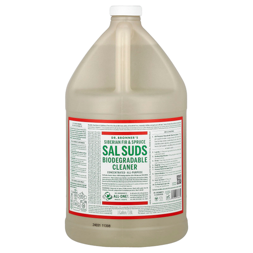 Dr. Bronner's, Sal Suds, биоразлагаемое очиститель, сибирская пихта и ель, 3,8 л (1 галлон)