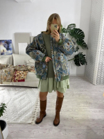 Куртка-бомбер (цвет сине-зеленый)