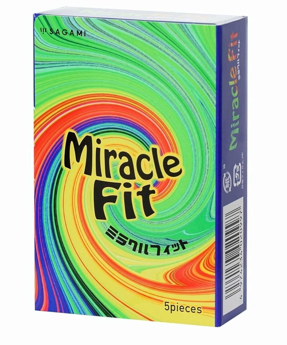 Презервативы Sagami Miracle Fit - 5 шт. (Цвет: розовый)