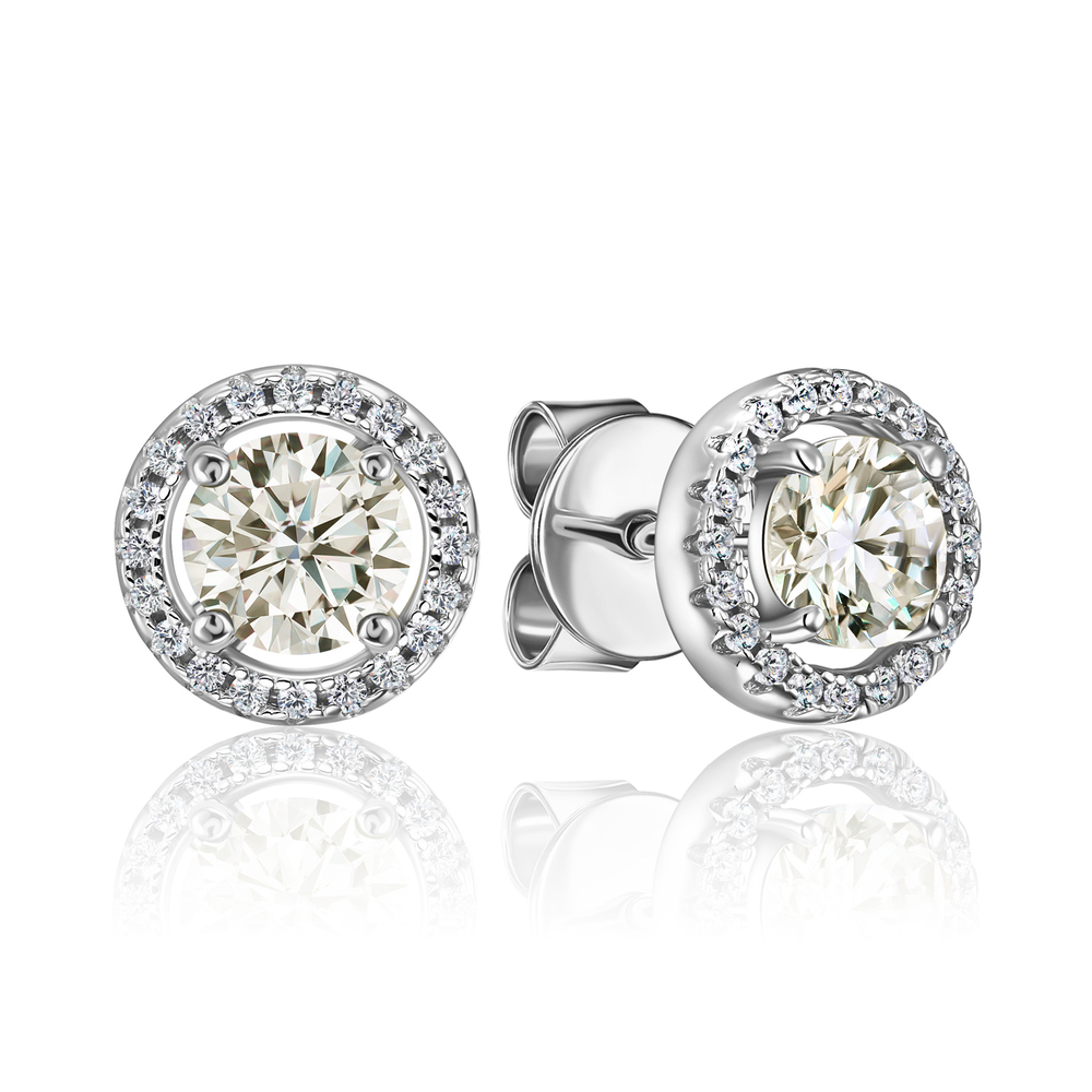 Пусеты круг с огранкой