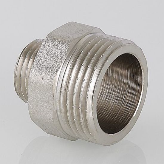 Ниппель Valtec 1 1/4"х3/4" НР с наружной резьбой переходной латунный никелированный VTr.580.N.0705
