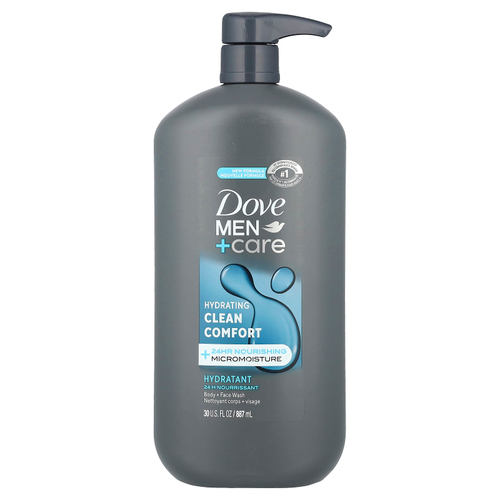 Dove, Men + Care, гель для душа и тела, комфортное очищение, 887 мл (30 жидк. унц.)