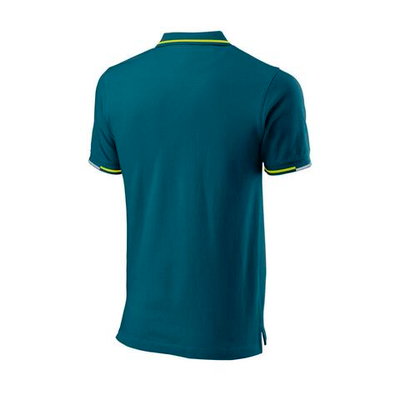 Мужское теннисное поло Wilson Srript Eco Cotton Polo-Slimfit M - blue coral