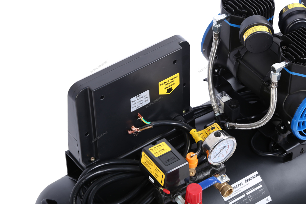 Компрессор безмасляный 380 В, ресивер 160 л, 750 л/мин NORDBERG NCEO160/750