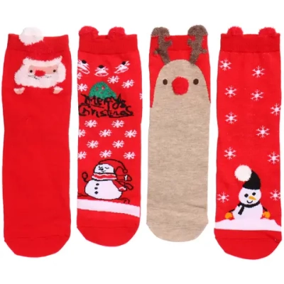 Носки женские в подарочной коробке 4шт «NEXOLOD», 4 дизайна, цвет красный, р36-39