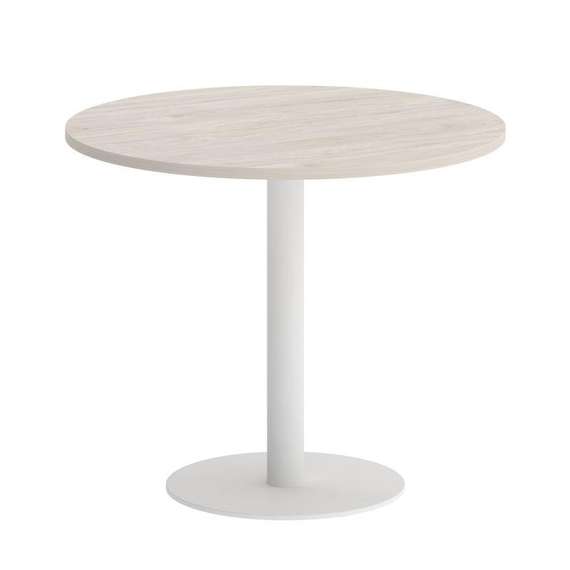 Onix Direct Стол круглый O.SPRG-1 Денвер Светлый/Металл Белый 900*900*750