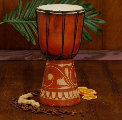 Музыкальный инструмент барабан джембе "Светлый" 30х17х17 см МИКС