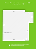 Натяжные потолки 16.2 м2, 3.5 м2, 9.5 м2, 5.7 м2, 3.8 м2