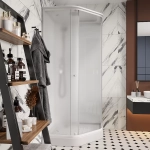 Душевая кабина Parly Penta P911F, белая, 90x90x215см, матовый профиль