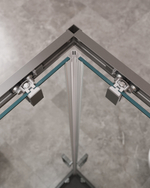Душевой уголок Cezares MOLVENO-AH-21-100+30-C-GM-IV, 130х100х195, профиль оружейная сталь, прозрачное стекло