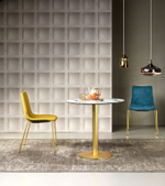 Стул с обивкой Scab Design Zebra Pop 4 legs, сатинированная латунь, морская волна