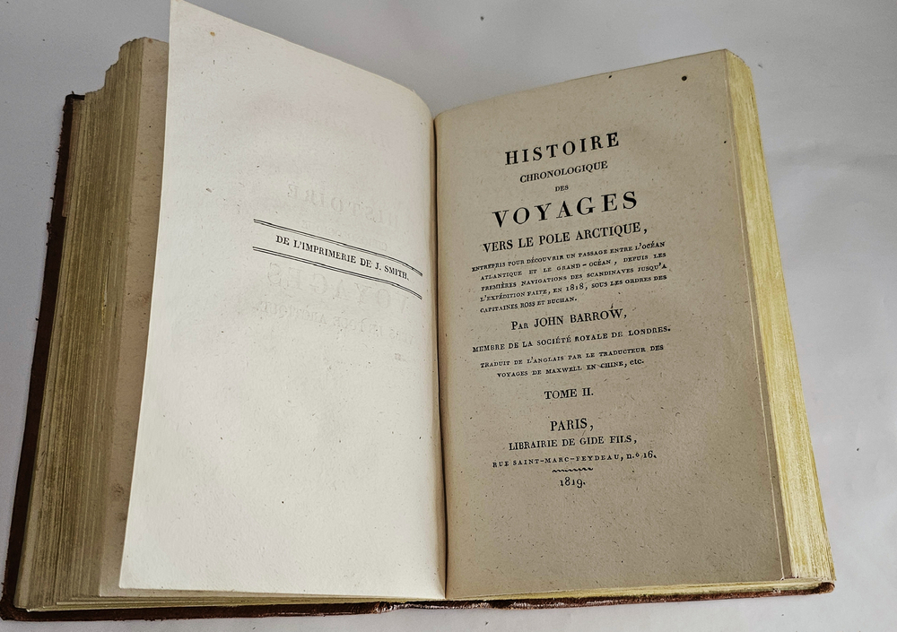"Histoire chronologique des voyages vers le Pole Arctique… (Хронологическая история путешествий в полярную Арктику…).". 1819г.