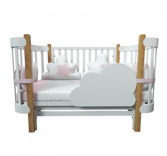 Набор в кровать для новорожденных Lollycottons Облака, Розовый