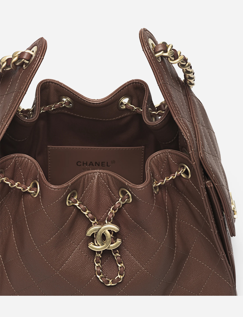 Сумка Chanel 25 Small Handbag Grained Calfskin & Gold-Tone Metal "Brown"