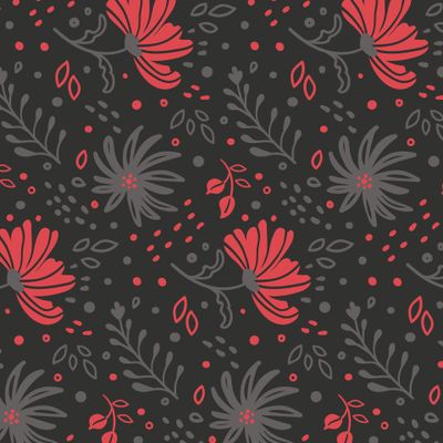 Красные цветы на черном