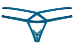 Яркие трусики-стринги с окошком и двойными бретелями (Размер: L-XL) (Цвет: черный)