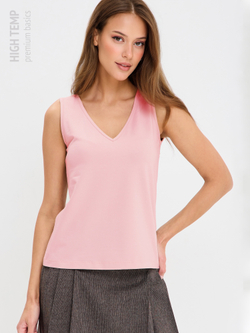 Базовый трикотажный топ с V-вырезом под пиджак