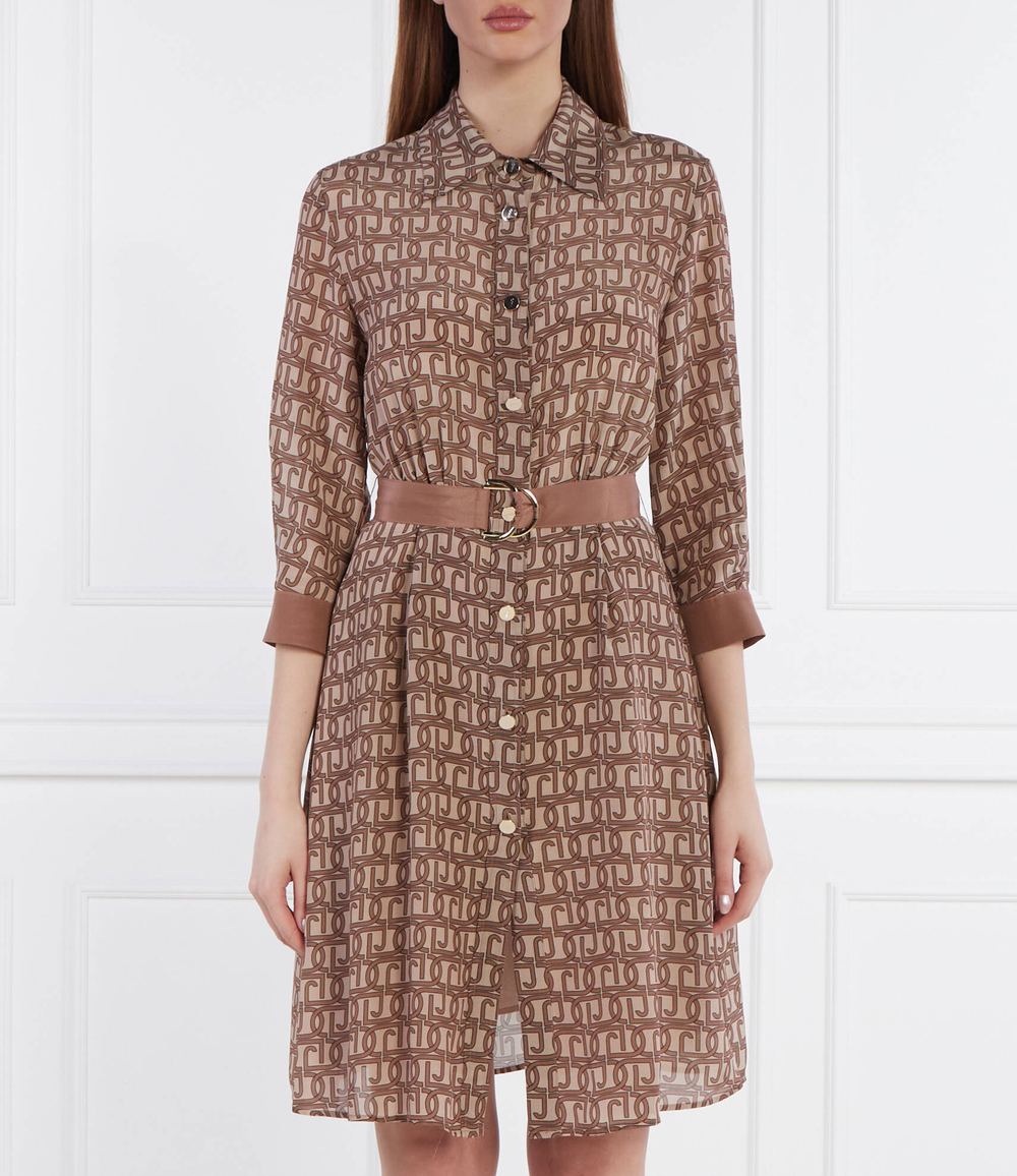 Шелковое платье с ремешком Liu Jo - коричневый(CA4398 T3598)