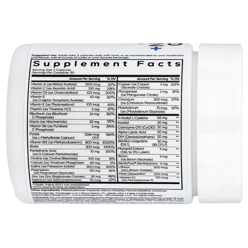 Codeage, Метилированный мультивитамин +, 90 растительных капсул