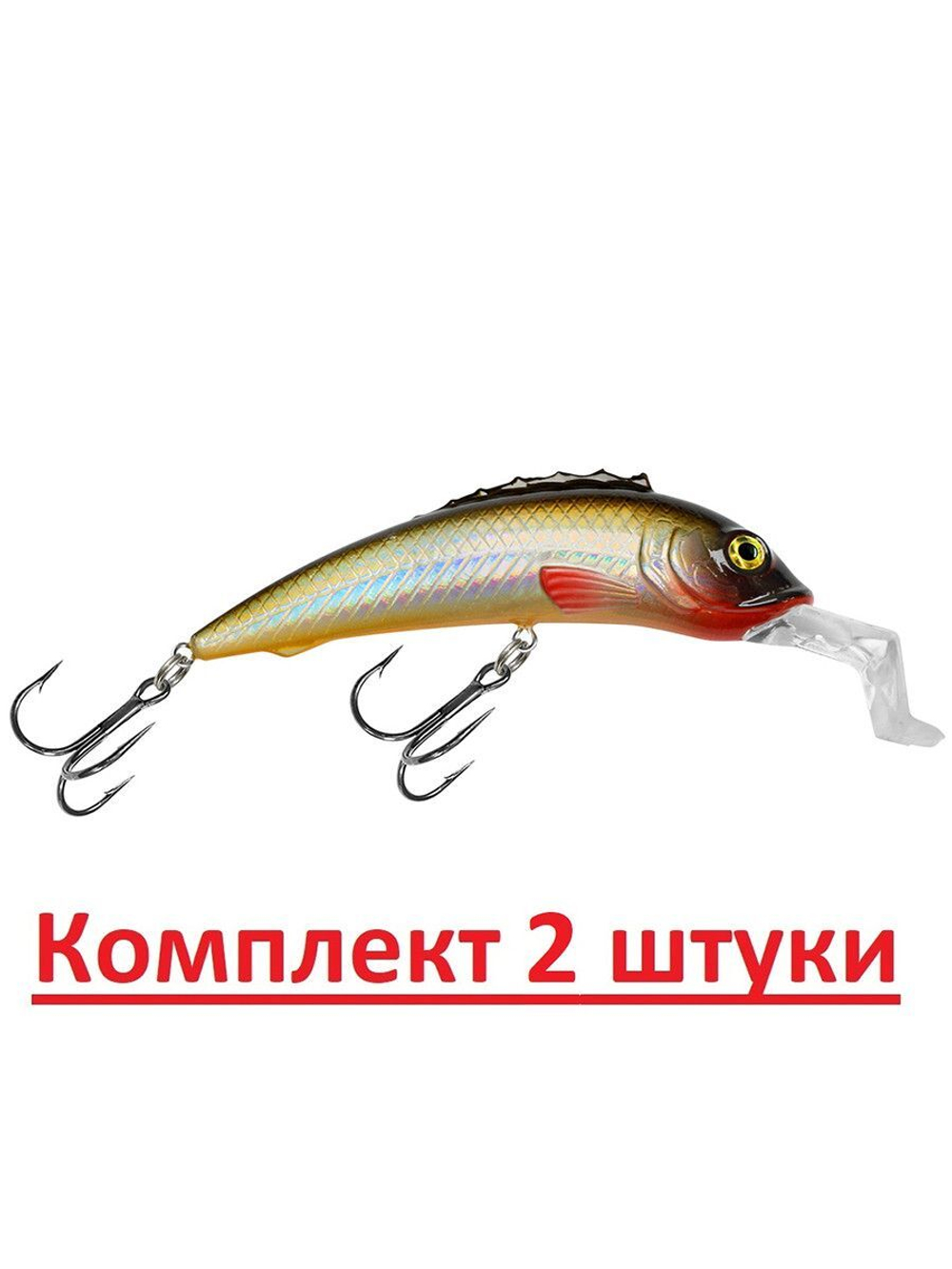 Воблер для рыбалки ЕРШ-2 102mm, цвет 014 (клоун), 1 штука