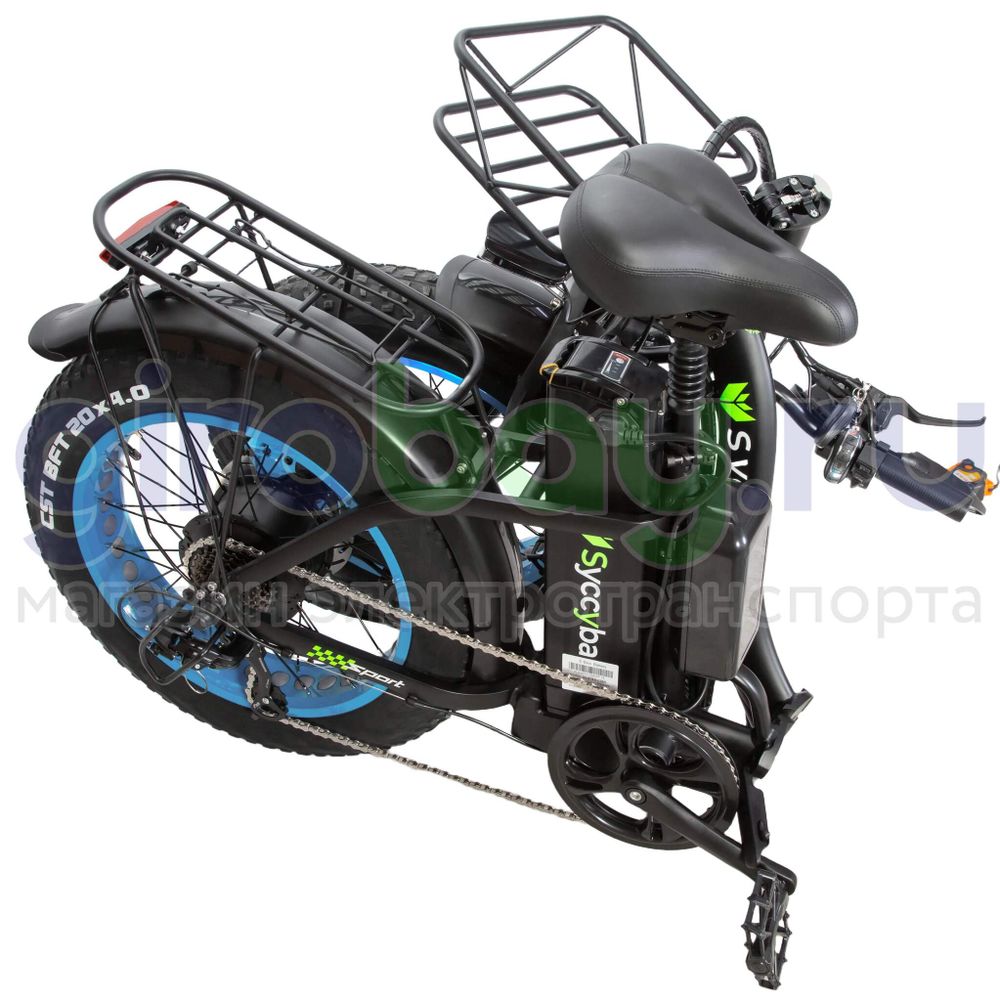 Электровелосипед Syccyba F11 Pro Dual 48V/20Ah (полный привод) - Синий обод фото №14