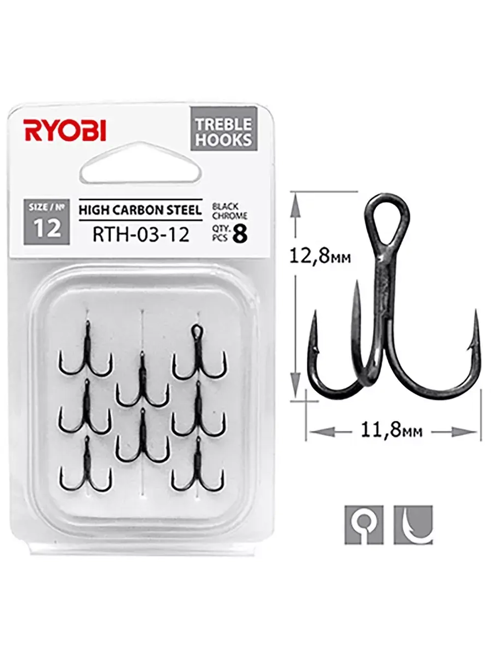 Крючок тройник рыболовный RYOBI RTH-03