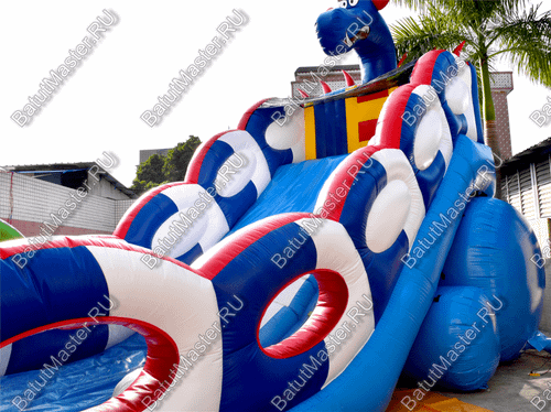Коммерческий надувной батут-горка "Дракон" 11*6*8,5 м
