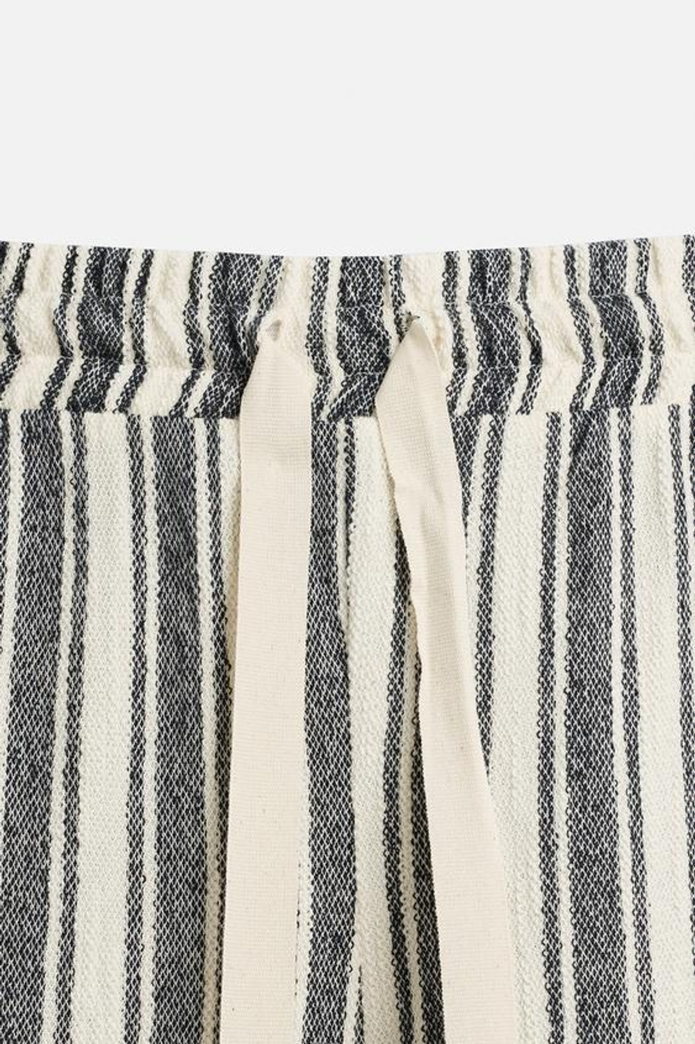 ZARA ЖАККАРДОВЫЕ БРЮКИ В ПОЛОСКУ, БЕЛЫЙ / МОРСКОЙ СИНИЙ