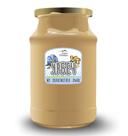 Урбеч из золотистого льна , СТЕКЛО, 1кг.