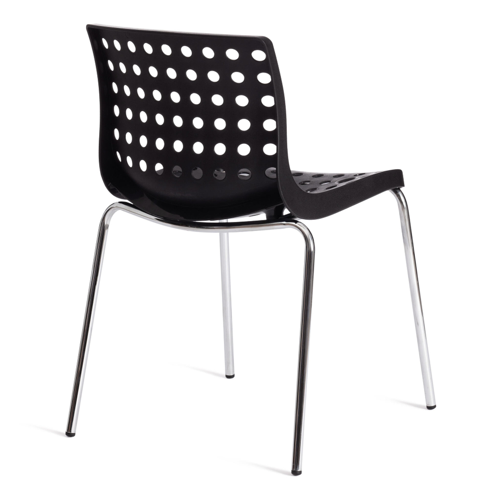 Стул SKALBERG (mod. C-084-A) металл/пластик, 46 х 56 х 79 см, Black (черный) / Chrome (хром)