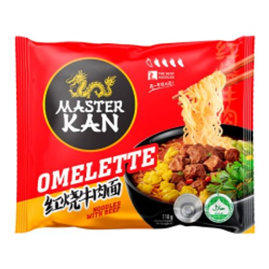 Лапша быстрого приготовления Master Kan с омлетом и говядиной, 110 г (Китай)