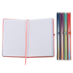 Записная книжка Basir на резинке, формат А6, переплет из кожзама, 14*9 см, 80 листов, 4 цвета