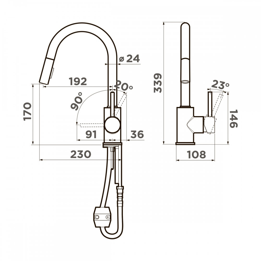 Кухонный смеситель Omoikiri Shinagawa-SB-BN
