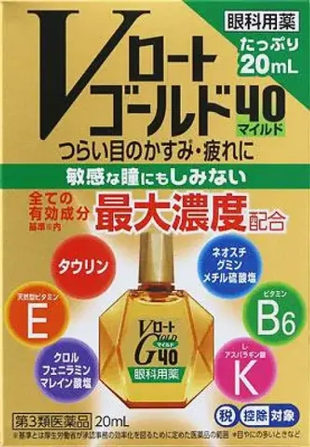 Глазные капли с хондроитином Rohto Gold 40 Mild, Rohto, 20 мл.