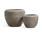 Кашпо TREEZ Effectory - серия Volcano - Чаша Design - Серо-коричневый туф