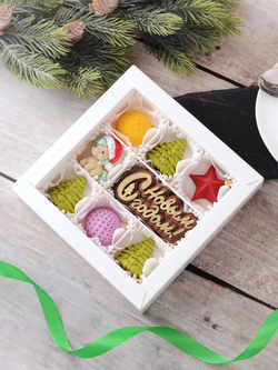 Шоколадный подарок "С Новым Годом" с лошадкой #1 / Конфеты ручной работы