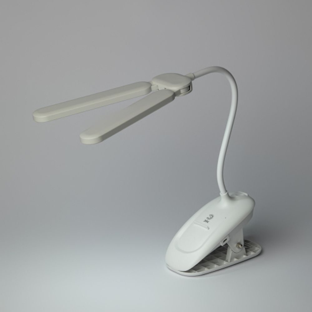 Настольный светильник ЭРА NLED-512-6W-W светодиодный аккумуляторный на прищепке белый