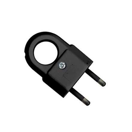 Вилка плоская с ушком "UNIVersal"  6А 250В IP44 цвет черный 1/500