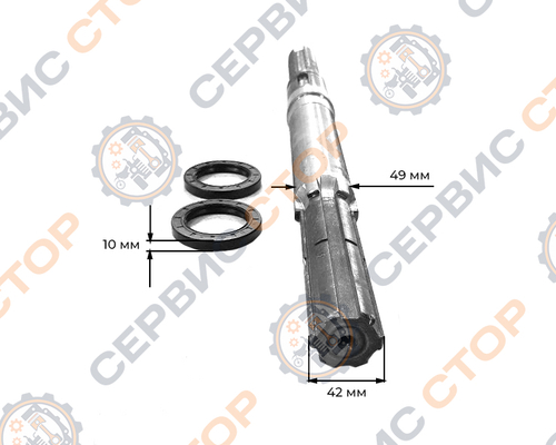 Полуось правая (с блокировкой) L=645 мм с сальником, Кентавр 244