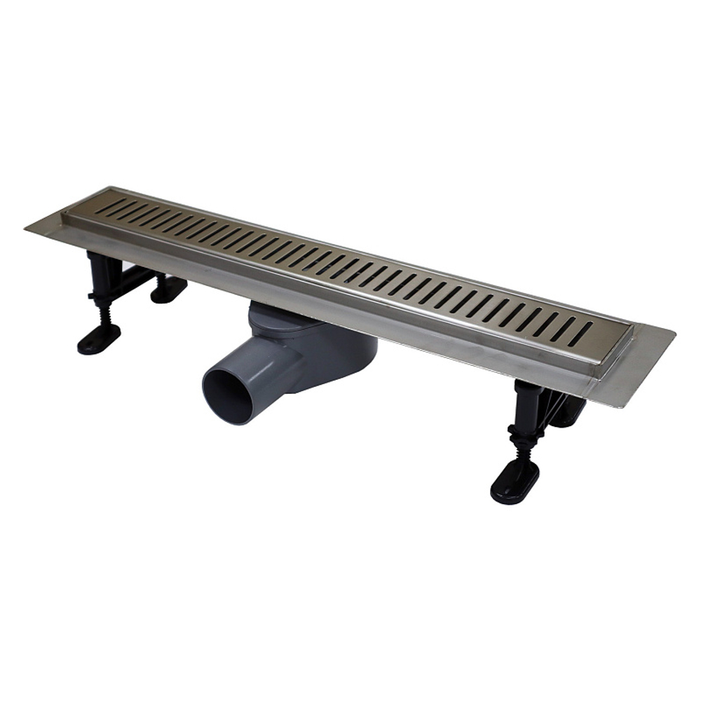 Душевой лоток AZARIO STICK 600 мм, боковой слив D50, нержавеющая сталь, перфорированная решетка (AZPP01-60 Stick)