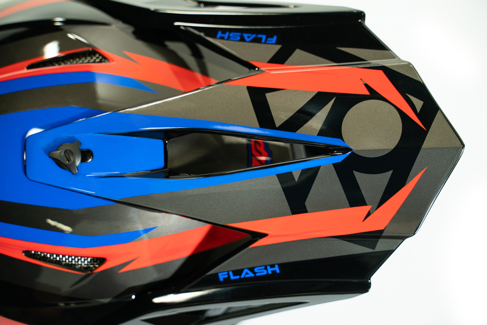 Мотошлем Roqvi модель FLASH (Мотошлем ROQVI FLASH красно/синий матовый)
