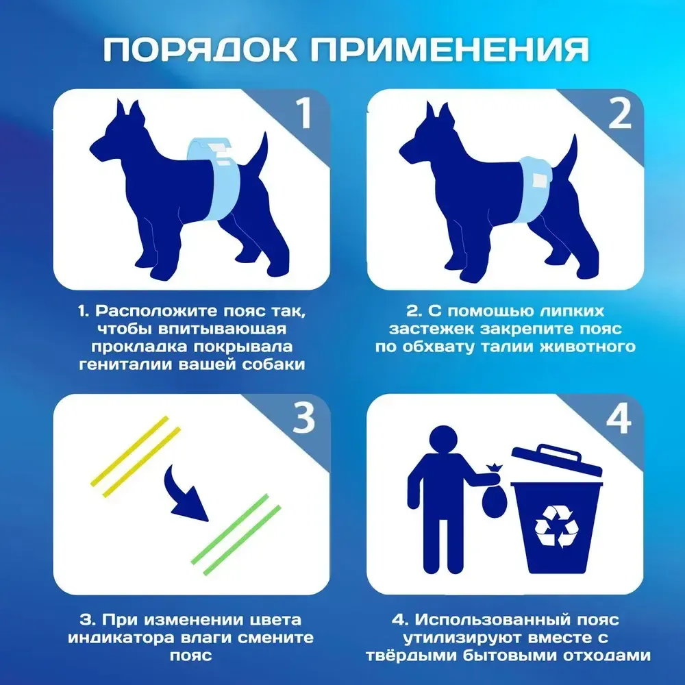 Пояса для кобелей Cliny, размер М (10 шт.) Пояса для кобелей Cliny, размер М (10 шт.)