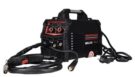 Сварочный инвертор полуавтомат PROFIPOWER MIG-215 5 в 1 (MIG/MAG/MIG NO GAS/ММА/TIG)