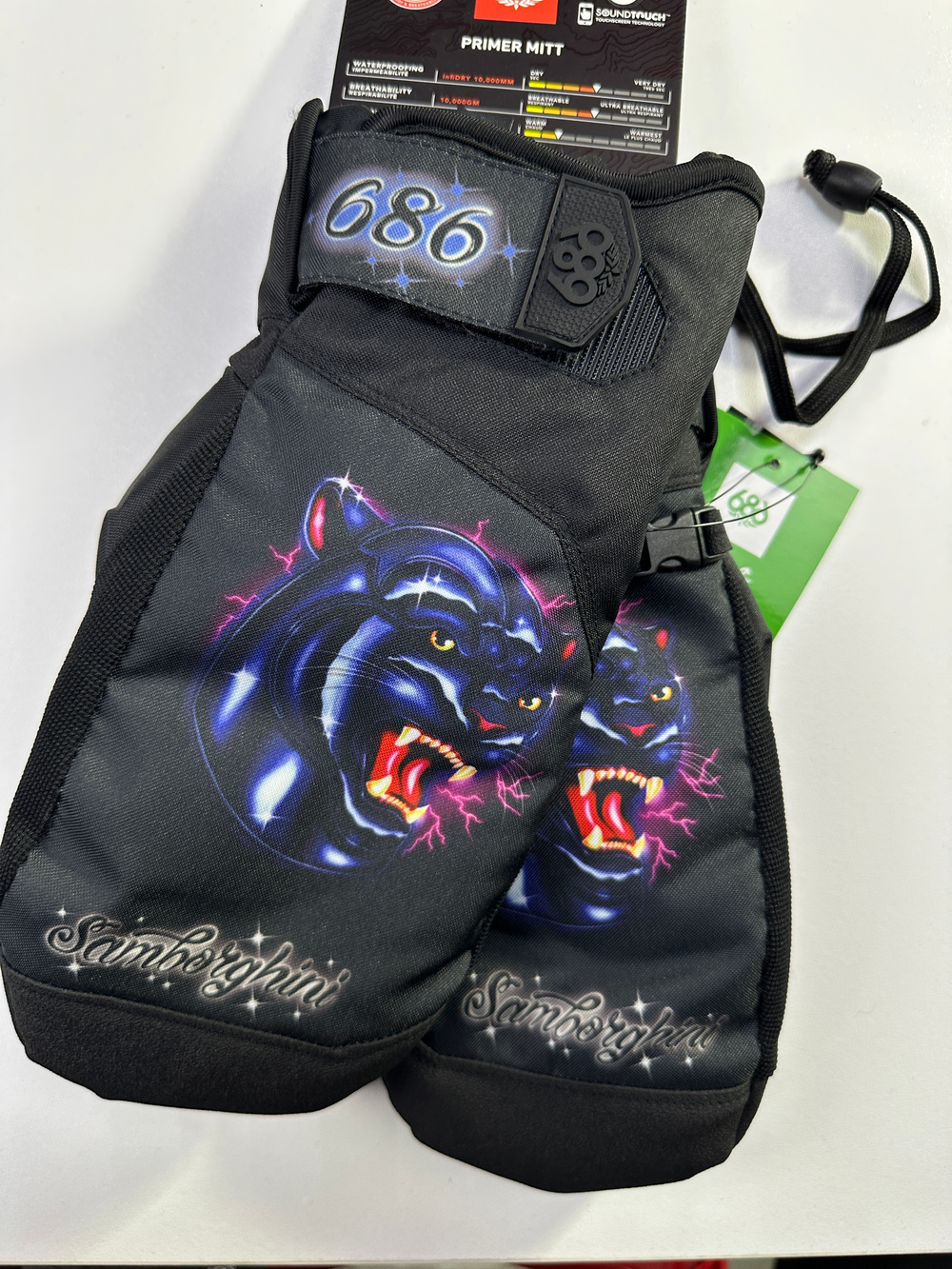 686 варежки MNS PRIMER MITT (FW) (SAMBORGHINI BLACK)